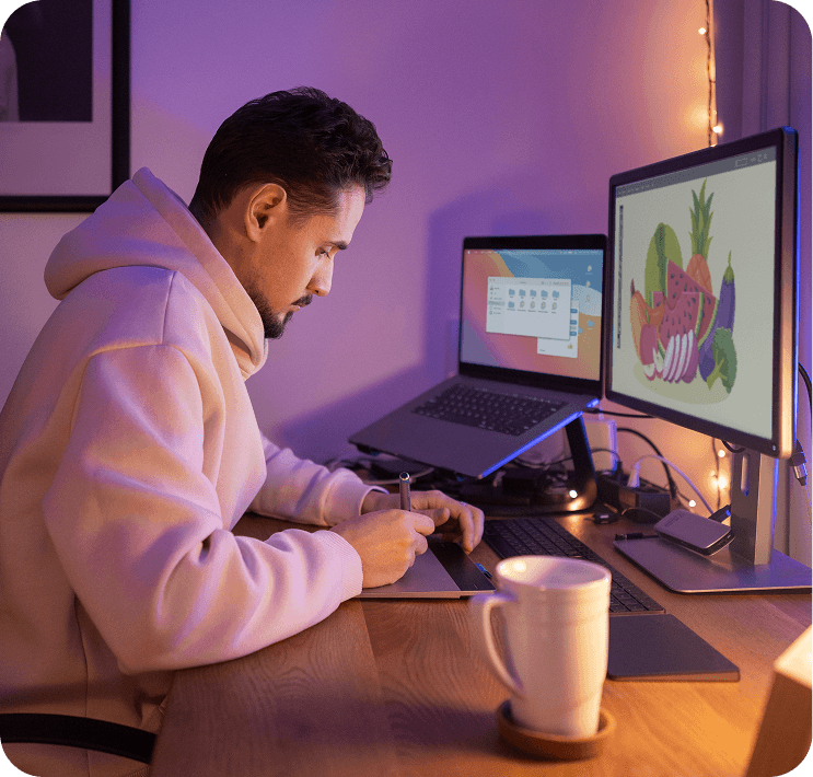 Picture of a man studying